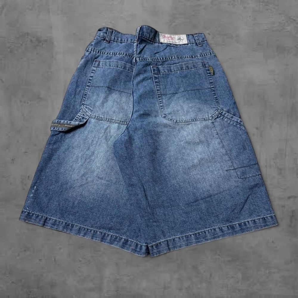 Y2K Vintage Baggy Brooklyn Express Carpenter Medium Wash Denim Shorts